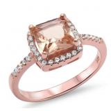 Cushion Cut 3.25 ct Morganite Designer Ring