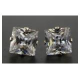 Princess Cut 1.00 ct White Topaz Earrings