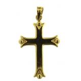 18kt Gold 32 mm Cross Pendant