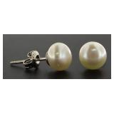 Akoya Pearl Yellow Silvertone Fashion Earrings