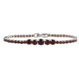 Round 16.50 ct Graduated Garnet Tennis Bracelet