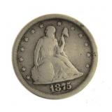 1875-S Seated Liberty Silver Twenty Cent Piece