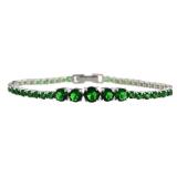 Round 18.50 ct Graduated Emerald Tennis Bracelet