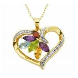 Genuine Gemstone &  Diamond Pendant