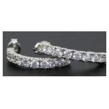 Brilliant 2.00 ct White Topaz Half Hoop Earrings