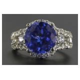 Round 3.66 ct Tanzanite Designer Ring