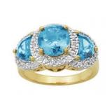 Genuine 4.60 ct Sky Blue Topaz Designer Ring