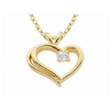 Genuine White Topaz Heart Pendant