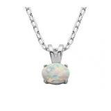 Round Fire Opal 1.00 ct Solitaire Pendant