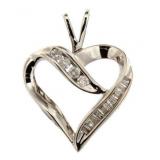 10kt Gold 1/4 ct Diamond Heart Pendant