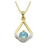 Genuine 2.00 ct Blue Topaz & Diamond Acc. Pendant