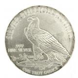 Indian Gold Restrike .999 Silver One Ounce Coin