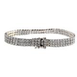 Brilliant 11.50 ct White Topaz 3 Row Bracelet