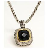 Cushion Genuine 3.50 ct Smoky Quartz Necklace