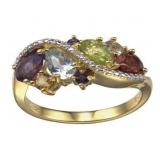 Genuine Gemstone & Diamond Ring