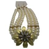 Large Pearl Fashion Necklace & Earrings