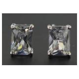 Radiant Cut 2.00 ct White Topaz Solitaire Earrings