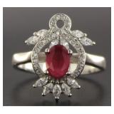 Antique Style Ruby Cocktail Ring