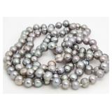 Genuine 36" 7-8 mm Gray Pearl Strand Necklace