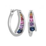 Multi Gemstone 2.00 ct Hoop Earrings