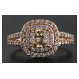 Briliant 2.00 ct Morganite & White Topaz Ring