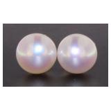 14kt Gold Natural 8 mm Cultured Pearl Earrings