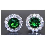 Gorgeous 3.00 ct Emerald Stud Earrings