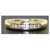 10kt Gold Channel Set Diamond Wedding Band