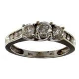 10kt Gold Brilliant 1/2 ct 3 Stone Diamond Ring