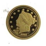 1861 Double Eagle 14kt Gold 1/2 Gram Tribute Proof