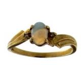 10kt Gold Natural Opal & Diamond Ring