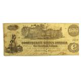 1862 Confederate States $100 Bank Note *RARE