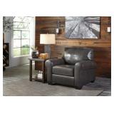 Ashley 980 LEATHER Gun Metal Club Chair