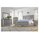 King - Seabrook 5 pc Gray Bedroom Suite