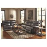 Ashley U726 Palladium Leather DBL REC Sofa & Love