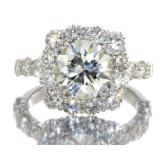 14kt Gold Round Brilliant 5.01 ct Diamond Ring