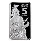 5 Ounce - .999 Fine Silver Statue of Freedom Bar