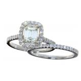 14kt Gold 1.58 ct Emerald Cut Diamond Bridal Set