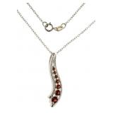 Genuine 1.30 ct Graduated Garnet Journey Pendant