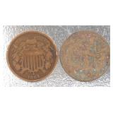 1864 & 1865 Copper Two Cent Piece *Civil War