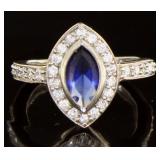 Marquise Cut Sapphire Estate Ring