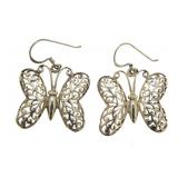 Vintage Sterling Silver Large Butterfly Earrings