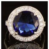 Round 6.50 ct Sapphire Designer Ring