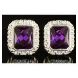 Large Amethyst Fashion Earrings