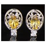 Natural Golden Citrine Earrings