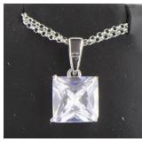 Princess Cut 3.00 ct White Topaz Necklace