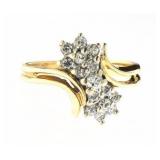 14kt Gold Stunning 1/2 ct Diamond Waterfall Ring