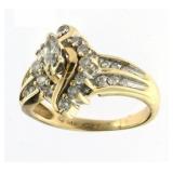 14kt Gold Marquise Cut 1/2 ct Diamond Ring