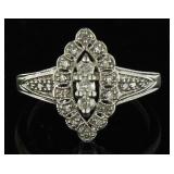 10kt Gold Marquise Cut Diamond Ring