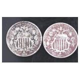 1872 & 1873 Shield Nickel